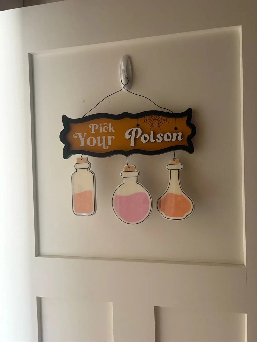 Ashland Halloween 'Pick Your Poison' Wall Sign in Orange, Pink, White
